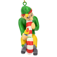 
              Candy Cane Bong Elf Funny Weed Christmas Ornament
            